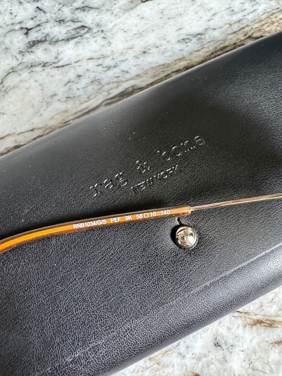 rag & bone Tortoiseshell and Gold Thin-Arm Sunglasses